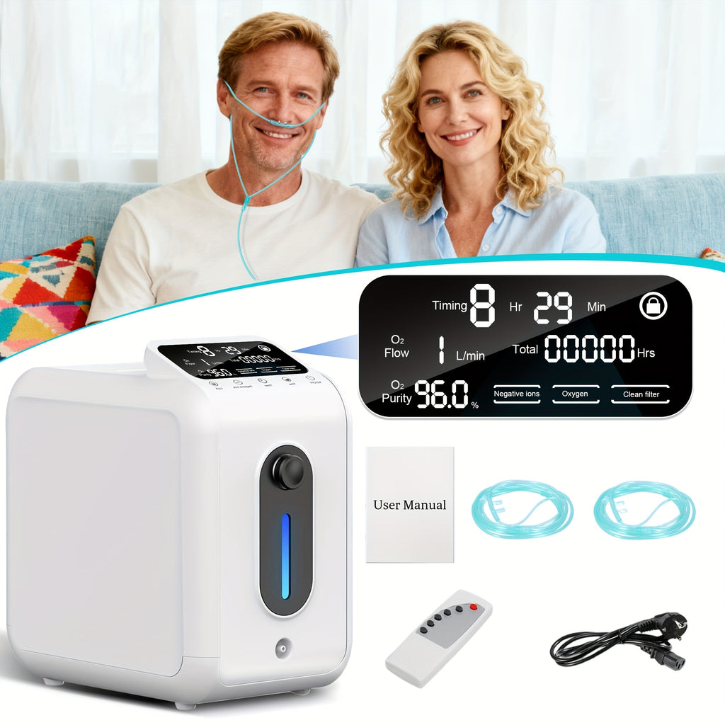 Portable Oxygen Concentrator Machine ROG22 - 1-9 Adjustable Oxygen Generator with 96% Purity, Compact & Quiet for Home, Travel Suitable for Home Use, COPD, Emphysema, Pulmonary Fibrosis