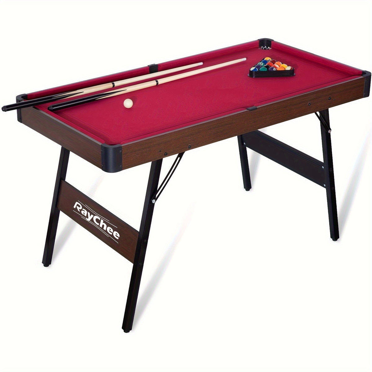 54-Inch Billiard Table, Collapsible Pool Table for Home Gaming Area, Portable Billiard Table with Reinforced And Durable Steel Legs, Adjustable And Non-Slip Foot Pads, Complete Accessory Set