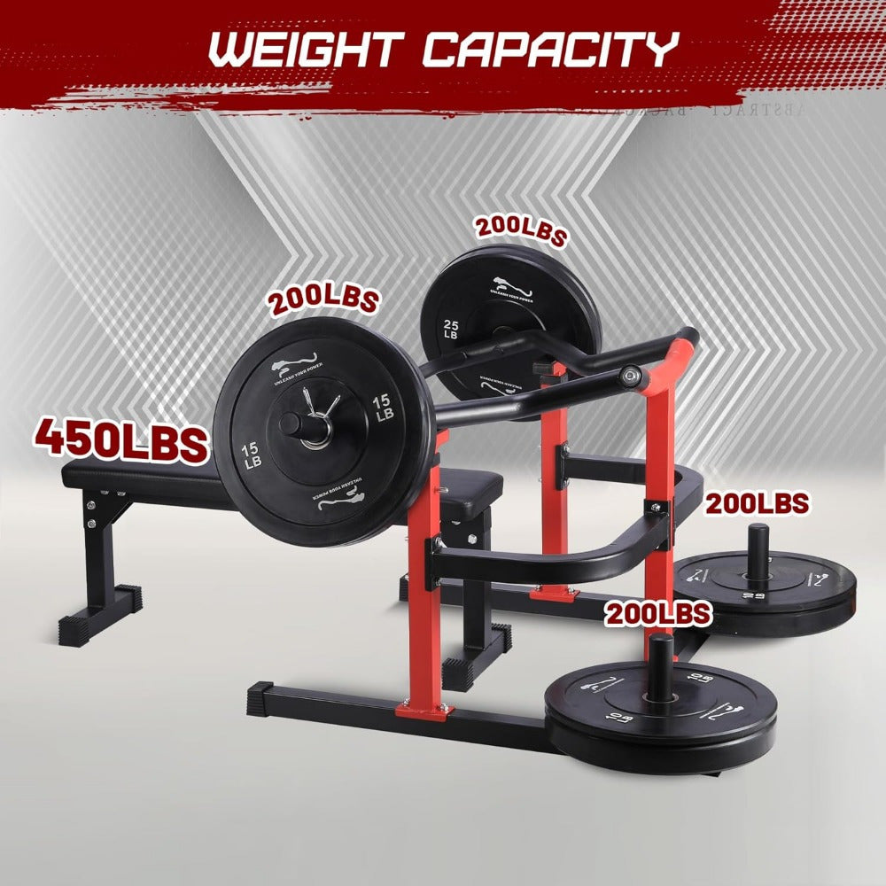 Heavy-Duty Adjustable Chest Press Machine with Bench - Home Gym Bench Press Rack w/ Independent Converging Arms, Smooth Bearing System & Flat Bench for Upper Body Strength Training (/) - Steel Weight Training Equipment Suitable for Home Gym