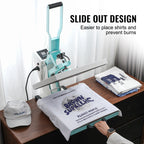 VEVOR Heat Press Machine 15x15 in Slide Out Heat Transfer Machine T-Shirts Green
