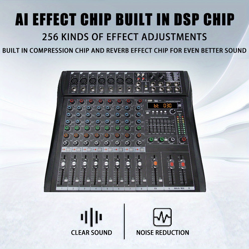 [Live Concert, Wedding DJ] Pro Audio Rack 8/ 12/ 16-Channel Mixing Console: Smartphone Wireless Control Via App, Studio-Grade 48V Phantom Power, 256 Multi-Fx with Parametric EQ | for Live Concert, Pub Stage, Wedding DJ And Corporate Events