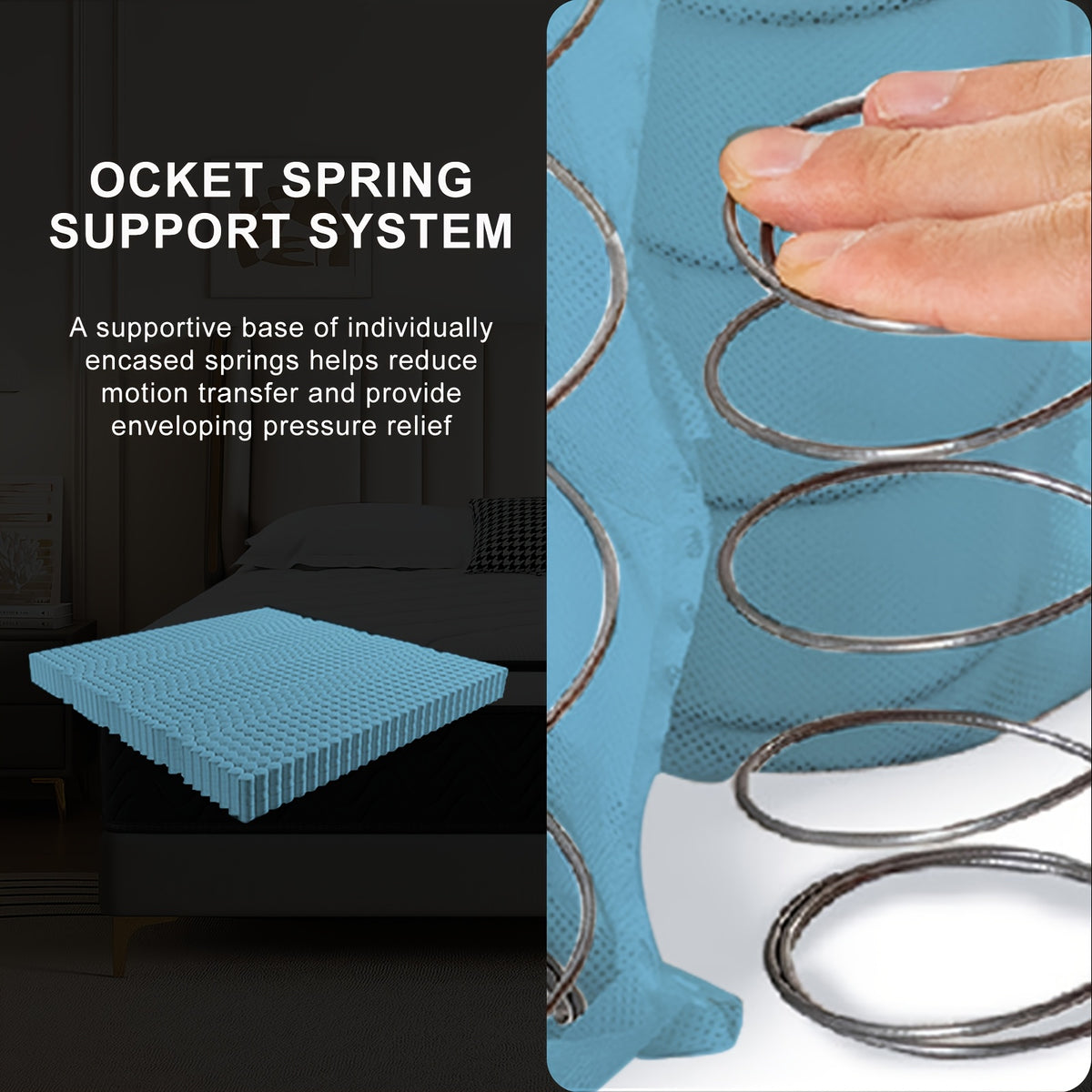 12-Inch/14-Inch Queen Size Mattress, Deep Sleep Memory Foam Hybrid Euro Top Mattress - 7-Zone Design - Ideal Lumbar Support for Ultimate Comfort - Available in Twin, Full, Queen, And King Sizes