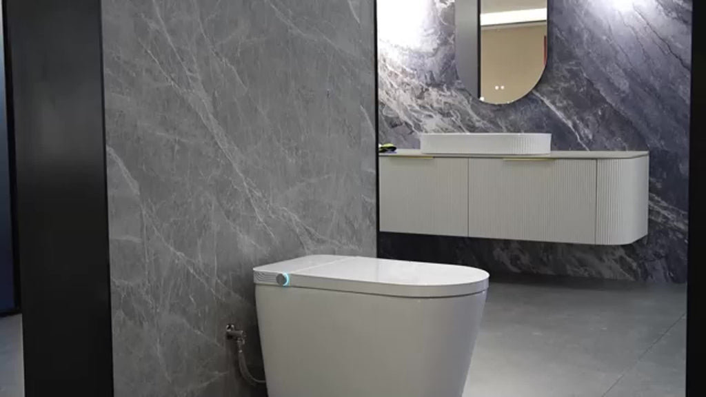 Smart Toilet With Bidet Built In, Elongated Toilet With Heated Seat, Dryer, Auto-Lift Lid, Soft Close, Electric Tankless Toilets With Auto Flush