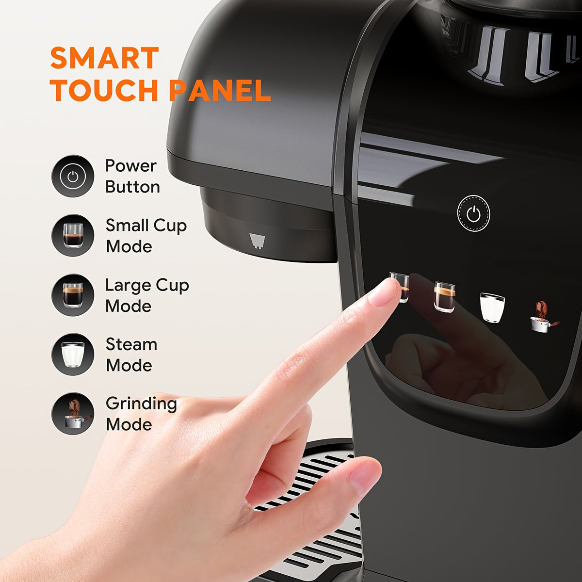 Italian Espresso Machine with 19-Bar Pressure and Conical Burr Grinder for Cappuccinos and Lattes