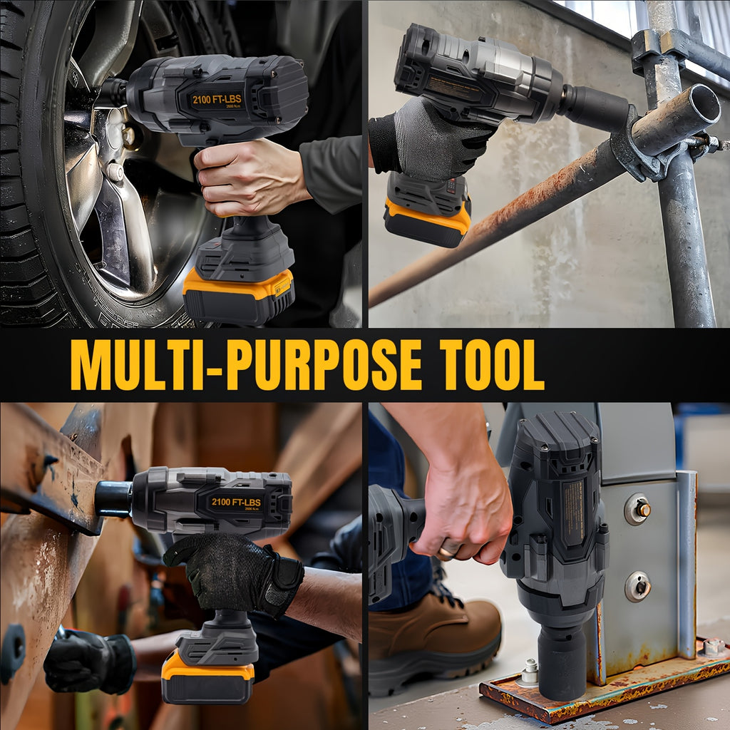 1700/2100 Ft-Lbs Cordless Impact Wrench, 3/4 Inch Electric Impact Gun, Compatible with Dewalt 20V MAX Battery, Brushless Constant High Torque Impact Driver with 3 Speed, Tool Solely (No Battery Included)