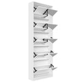 Organizedlife Shoe Cabinet with Full-Length Mirror, 5-Tier Narrow Entryway Shoe Storage Organizer, Flip-Drawer & Hidden Shoe Racks, Space-Saving Tall Unit for Small Hallways, Closets, Apartments