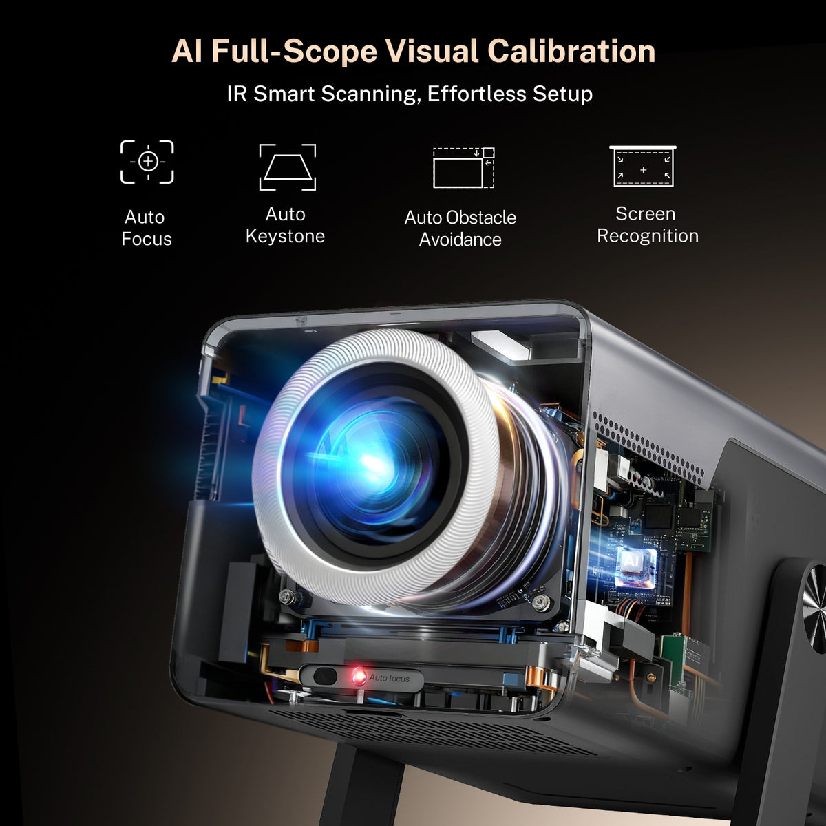 Smart Projector 8K Support Native 1080P, FHD Portable Projector, 5G WiFi And Bt5.4, Auto Focus & Keystone, 1400ANSI, Android 14, Compatible with PS5, Smartphones And Laptops, Perfect Gift!