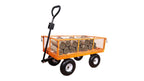 AAIN 1000 Lbs Metal Garden Cart, Heavy Duty Garden Wagon with Removable Steel Mesh Sides, Utility Yard Carts with 180° Rotating Handle with 10 Inch Wheels, 4cu.ft Load Capacity Outdoor Wagons