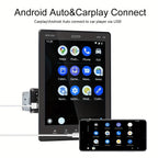 Merry Christmas Single Din Car Stereo with 9.5 Inch Vertical Detachable Touch Screen Car Radio with FM Radio Mirror Link TF/USB/AUX Input and Backup Camera