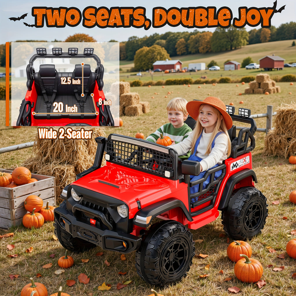 24V 4WD Kids Ride-On UTV Car with Parent Remote Control, 2-Seater, Music, LED Lights, All-Terrain Vehicle for Outdoor Fun, Ideal Gift for Boys And Girls