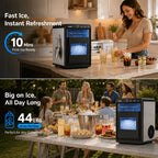 Nugget Ice Maker Countertop, Soft Chewable Pellet Ice Machine, Qunler 33/44Lbs Per Day Self-Cleaning Stainless Steel Ice Maker For Iced Coffee, Soda, Tea And Home Coffee Bar & Gifts For Coffee Lovers