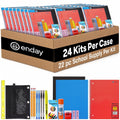 24 Pack School Supply Kits for Kids, 22-Piece Back to School Supplies with Notebook, 2 Folders, Pencil Pouch, 4 Pens, 3 Pencils, 5 Crayons, Glue Stick, Highlighter, Ruler, 2 Erasers & Sharpener & More!