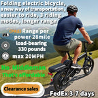 Electric Bike 48V Battery, Brushless Motor, 15-20MPH, Folding Electric Bicycle for Adults, Lightweight Commuter E-Bike with Removable Lithium Battery, Suitable for Urban Commuting, The Best Choice for A Gift, Easy Assemble, Portable Compact Design