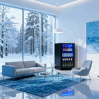 Beverage Fridge, Mini Fridge With Glass Door, Beverage Cooler Refrigerator, Wine Drink Beer Cooler, Adjustable Shelves & Temperature Control