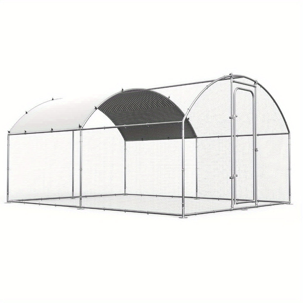 SNDM Chicken Coop Large Metal Chicken Run Upgrade Wire Mesh Chicken Pen with Water-Resident And Anti-Uv Cover, Duck Rabbit House Outdoor