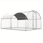 SNDM Chicken Coop Large Metal Chicken Run Upgrade Wire Mesh Chicken Pen with Water-Resident And Anti-Uv Cover, Duck Rabbit House Outdoor