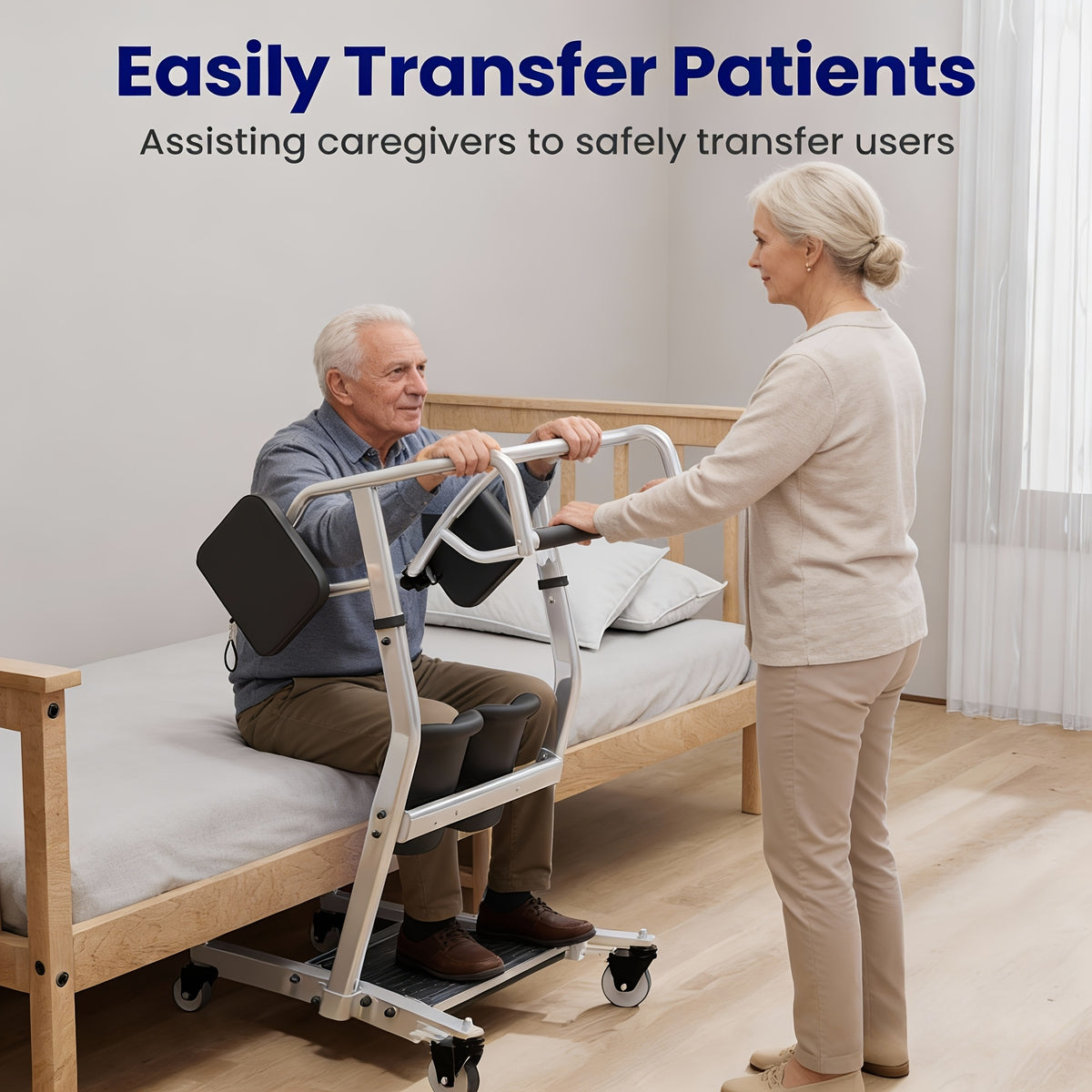 Sit to Stand Lift, Stand Assist Lift for Elderly, Patient Transport Unit, Stand Lift Assistance for Muscle Building & Fall Prevention, Standing Transfer Device for Home Care Use