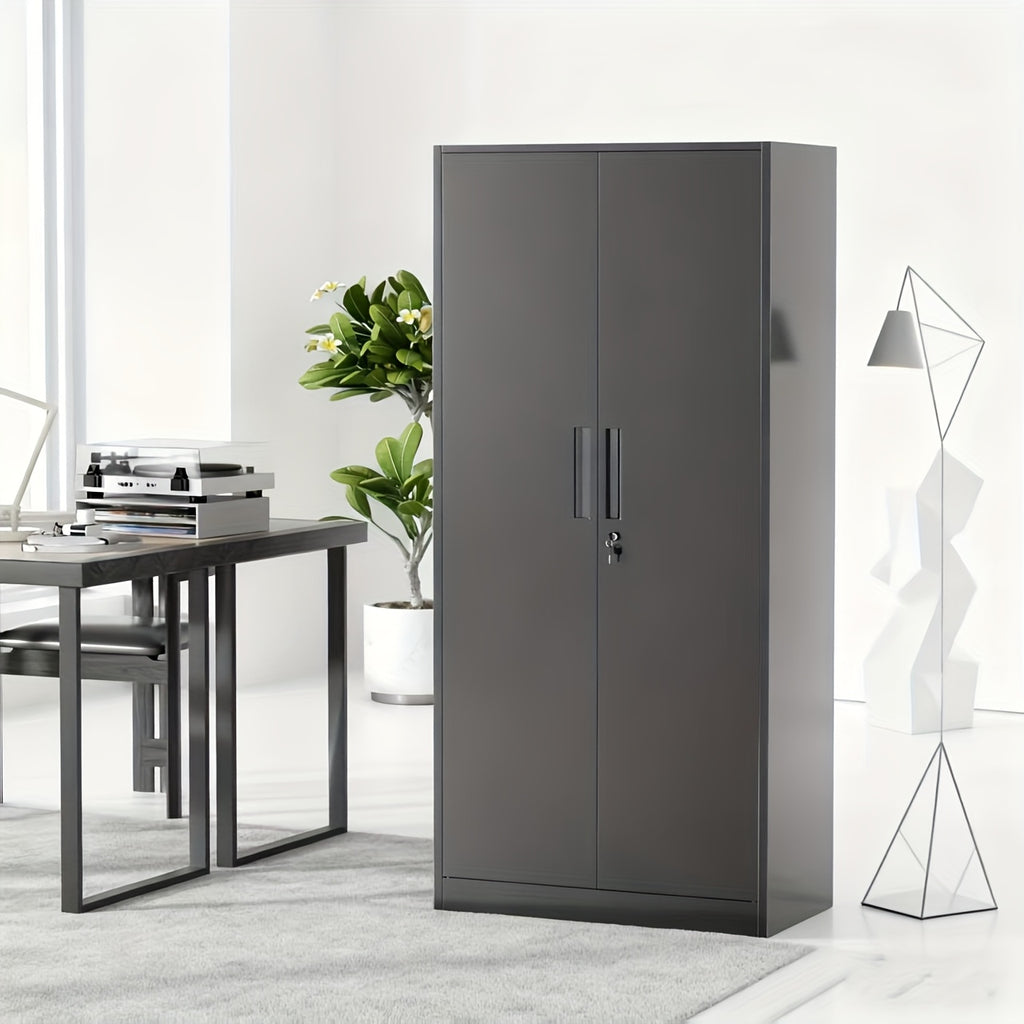 72" Metal Storage Cabinet with Lock, with 2 Doors And 4 Adjustable Shelves, Lockable Steel Storage for Office, Garage, Warehouse,, Home