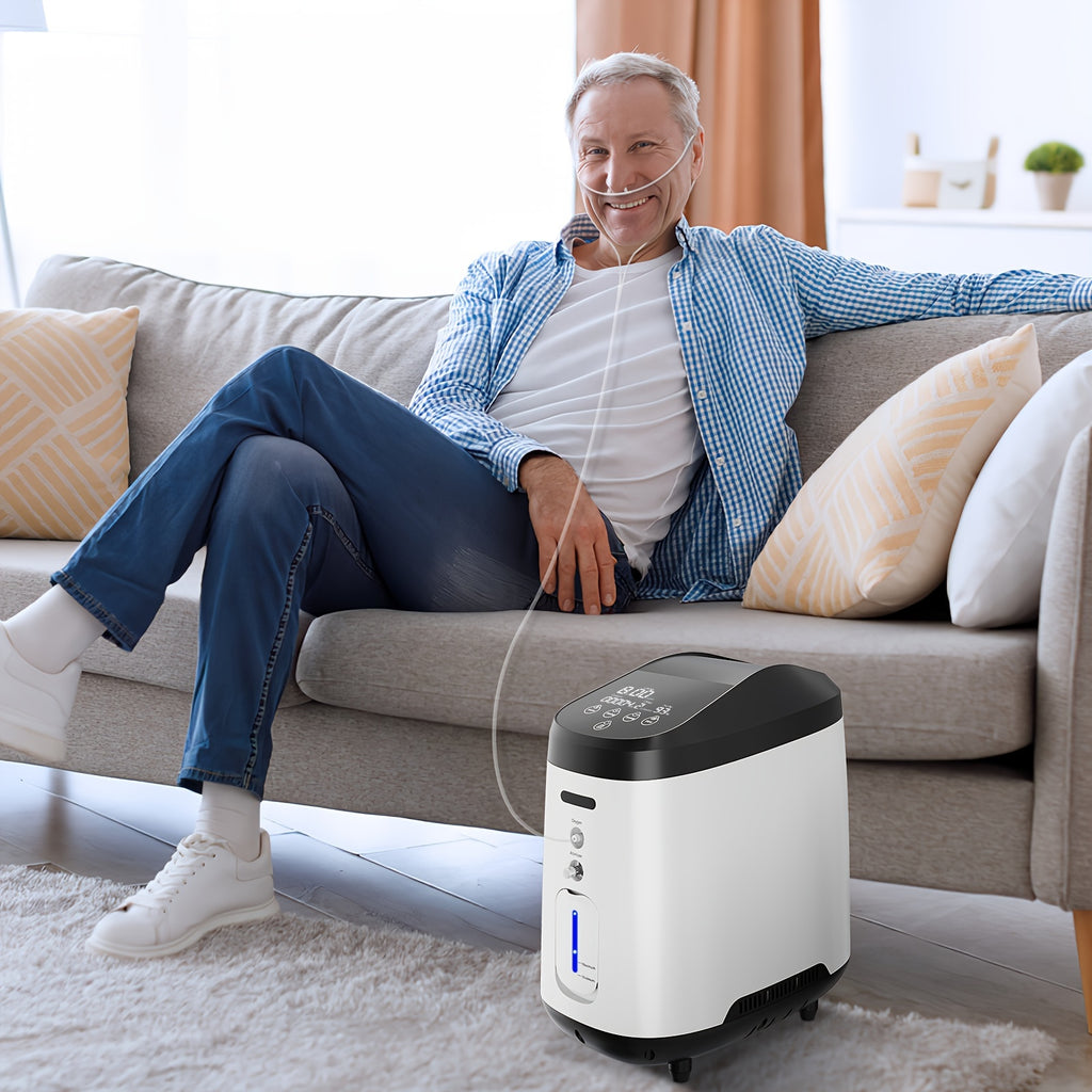 Household Continuous Oxygen Concentrator, Adjusatble/Stable Oxygen Generator For Home With Complete Accessories/Voice Control Function, ROG