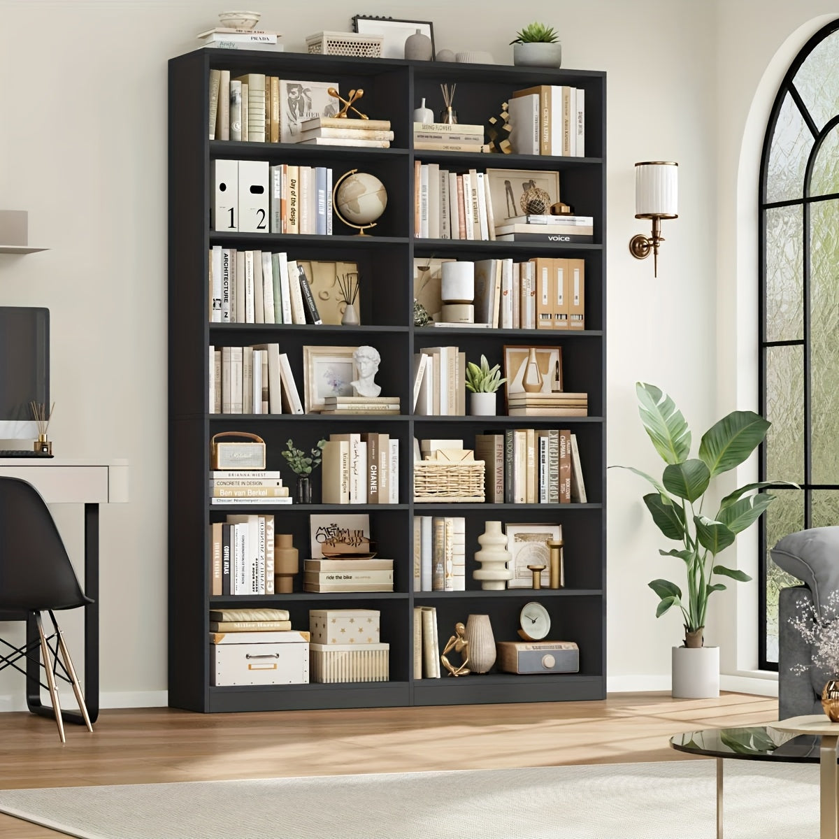 FULTRU 83.6" Tall 7-Tier Bookshelf & Bookcase - Heavy-Duty, Black Modern -Standing Bookcase with 14 Open Shelves, Easy Assembly, Book Shelves, Shelves For Wall, Book Shelf Organizer, Book Organizers And Storage, Shelf For Bedroom, Book Shelf For Bedroom,