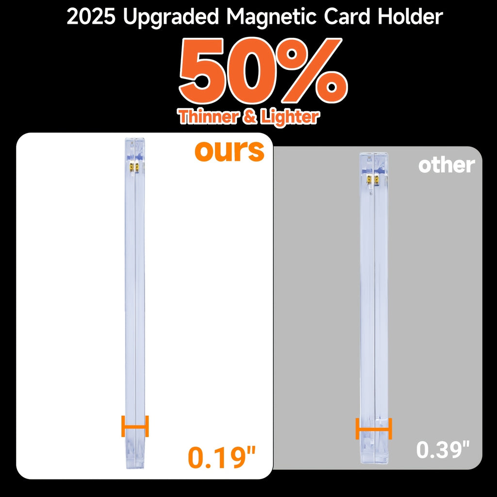 LOVFEN 400ct Magnetic Card Holder for Trading Cards, 35pt One Touch Card Holder, Card Protectors Hard Plastic, Magnetic Card Case for Sports Card, Baseball Card Holders, Display Case for Standard Cards