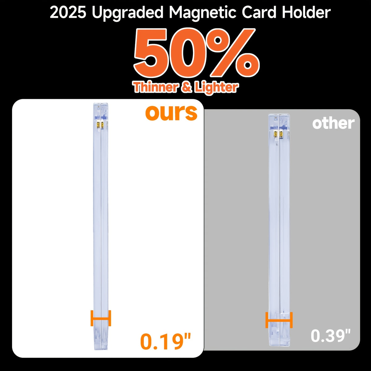 LOVFEN 400ct Magnetic Card Holder for Trading Cards, 35pt One Touch Card Holder, Card Protectors Hard Plastic, Magnetic Card Case for Sports Card, Baseball Card Holders, Display Case for Standard Cards