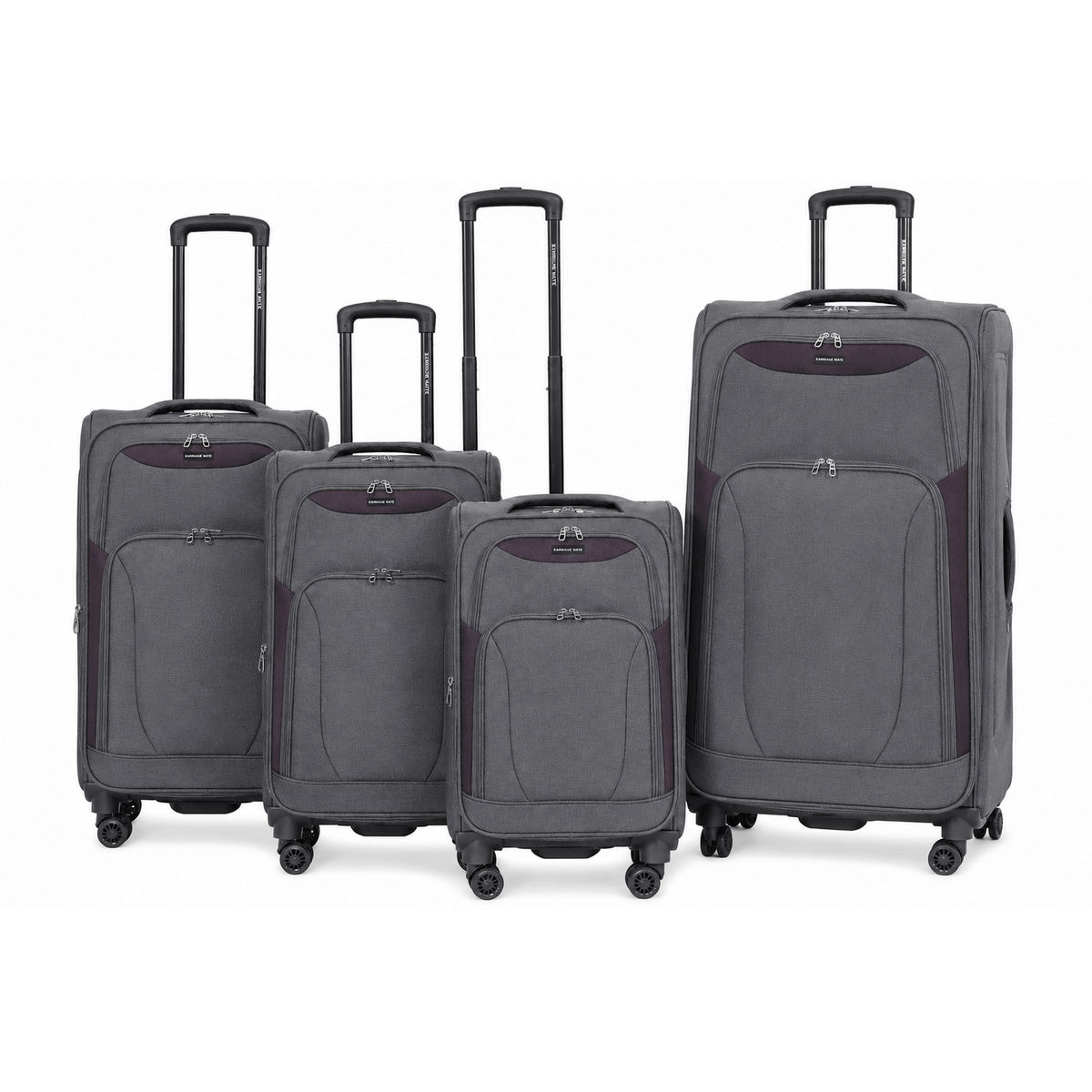 4-Piece Softside Expandable Luggage Set with Spinner Wheels, Lightweight Travel Suitcases with Telescopic Handle, Nested Storage Design