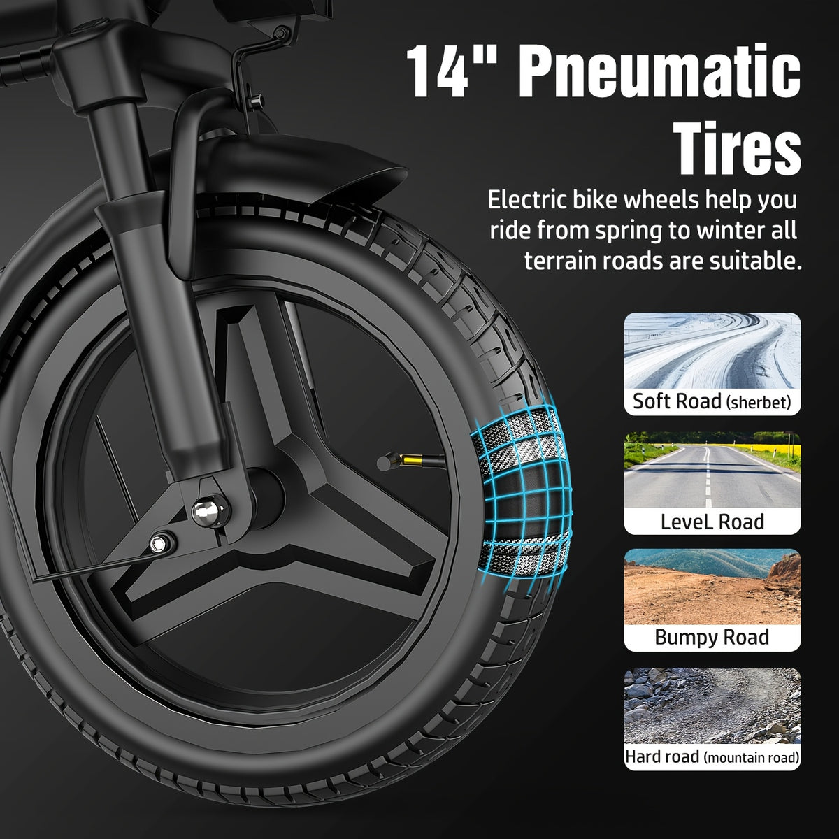 Electric Bike for Adults Teens, 749W Peak Folding Ebike, 25MPH & 25Miles, 48V 15A Portable Electric Mini Bike, Dual Suspension, Commuting Ebike with R-seat
