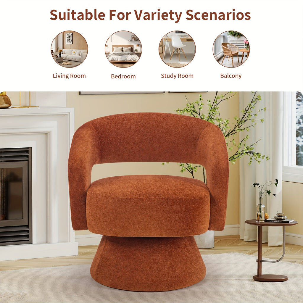 Household Furniture: Modern Green 360-Degree Swivel Accent Chair - Barrel-Shaped Lounge ArmchairFeatures: Soft Material, Easy-to-clean SurfaceApplicable Scenarios: Living Room, Bedroom And Reading Nook.CS059