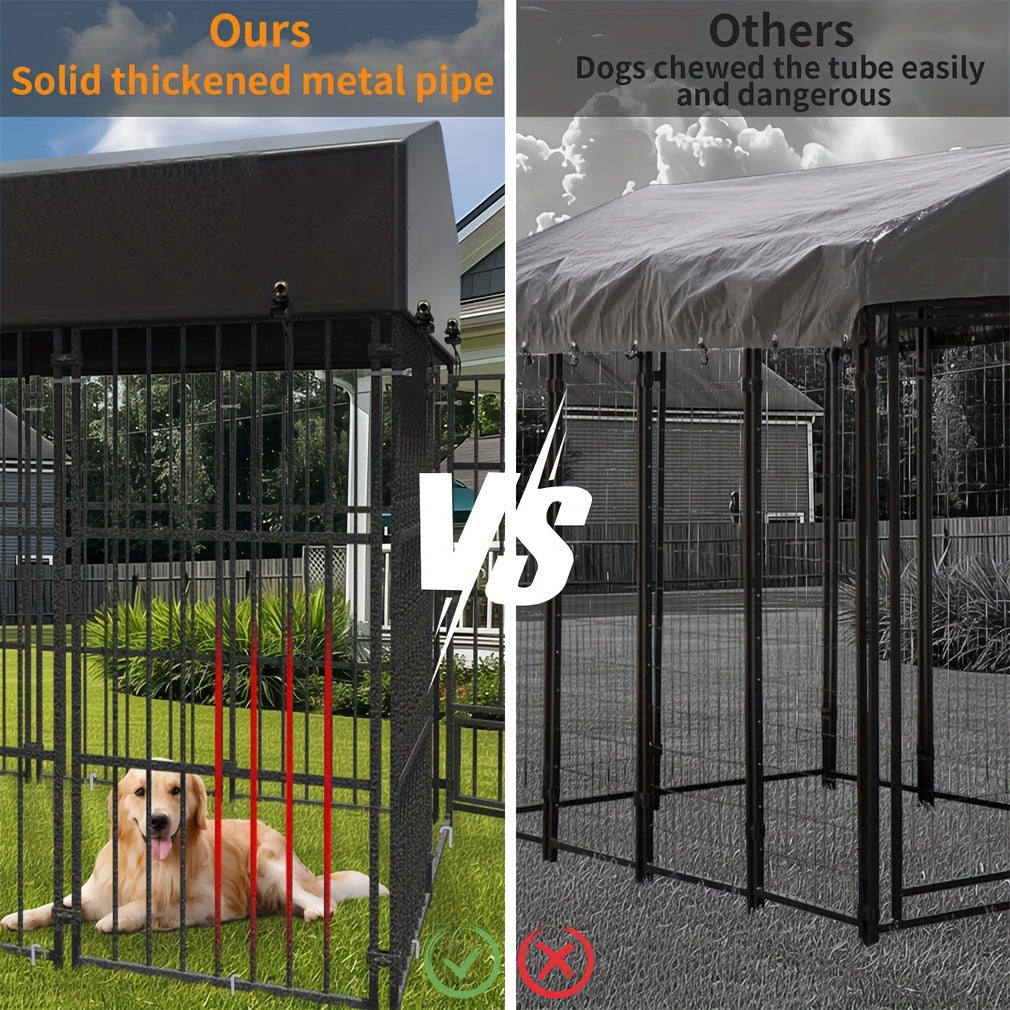3 Size Metal Dog Kennel Large Outdoor Welded Wire Dog Kennel Pet Playpen Heavy Duty Dog Crate Cage
