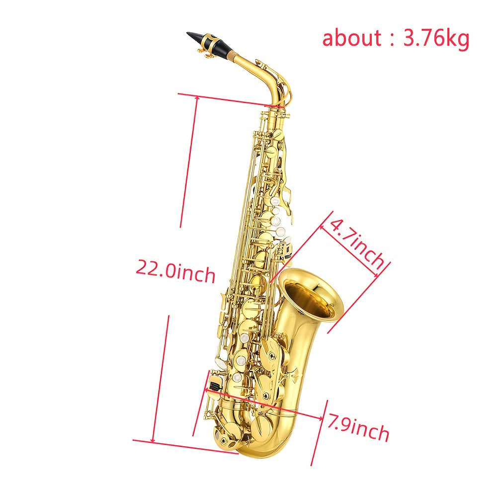 WUQIMUSC Alto And Soprano Saxophone | E-Flat Alto/B-Flat Soprano Available | Multiple Colors And Golden Lacquer End | Handcrafted | Full Kit with Case And Mouthpiece | Ideal Easter Gift for Friends, Him And Her Wind Instruments