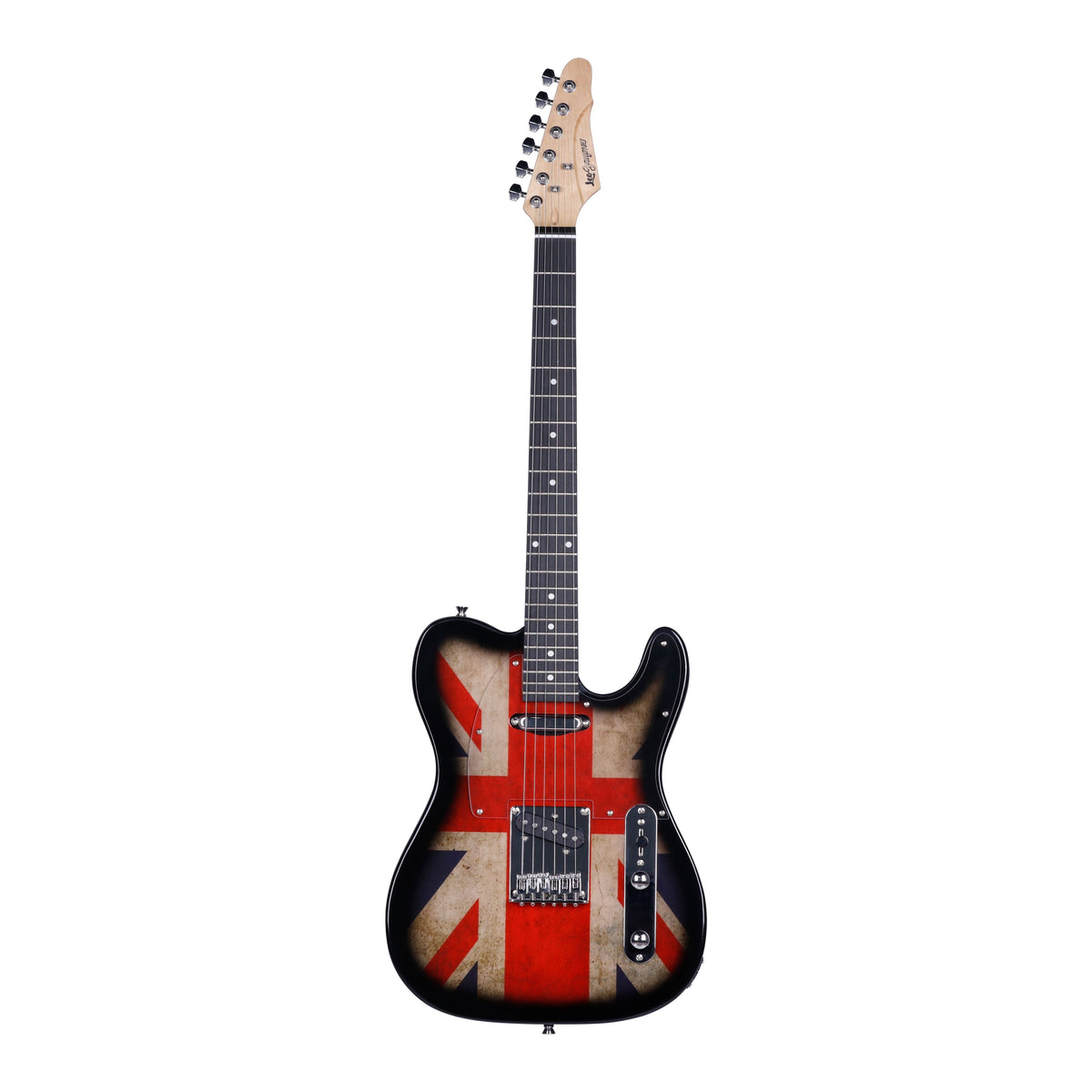 [Electric Guitar] Leo Jaymz DTL Style Electric Guitar with Flag Sticker - High Gloss Mahogany Body And Hard Maple Neck - High Transparency Acrylic Pickguard