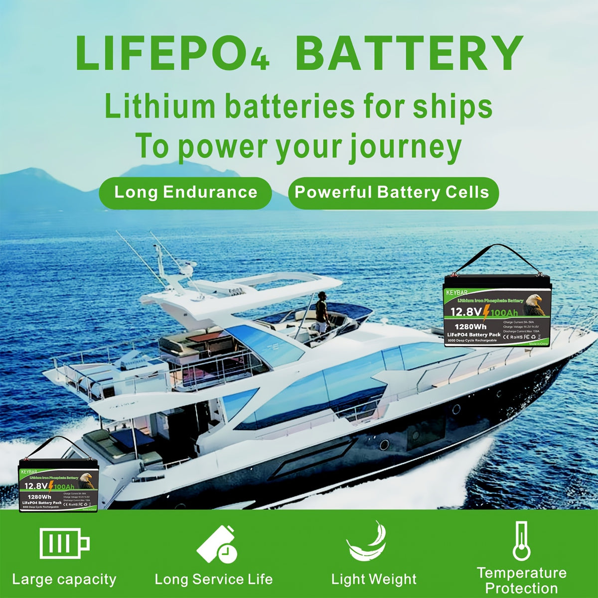 12V Lithium Battery 100AH with BMS And 8000 Deep Cycles 12V 100AH Lifepo4 Battery Grade A Cells for Marine Trolling Motor RV Camping Solar Golf Cart Off-Grid