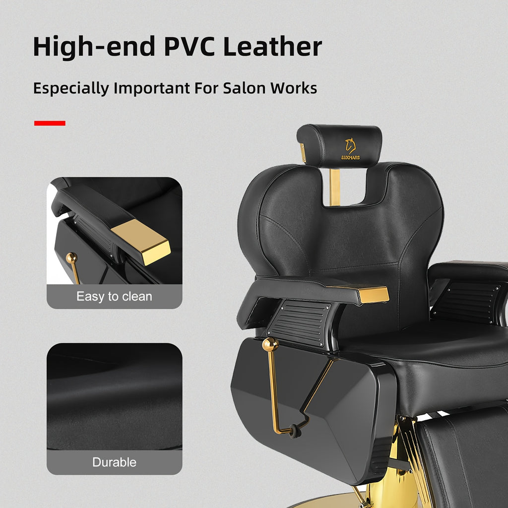 [Hydraulic Recline Chair] Salon Chair Barber Chair Hydraulic Recline Barber Chairs Hair Chair for Barbershop Hair Salon Equipment Styling Chair with Heavy Duty Hydraulic Pump