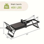 Foldable Pilates Reformer Machine, Professional-Grade Equipment for Home & Gym Workouts, Supports Up to 400 Lbs, Ideal for Beginners & Advanced Users
