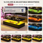 Modern LED Coffee Table for Living Rooms and Patios in Black or White with 16-Color Lighting