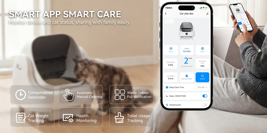 Aoxun Automatic Self-Cleaning Cat Litter Box for Multiple Cats - Large Robot-Style Litter Box with Smart Sensor, Open-Top Design & 360° Safety Protection, Odor-Free Auto Scooper for Indoor Cats, Without Battery