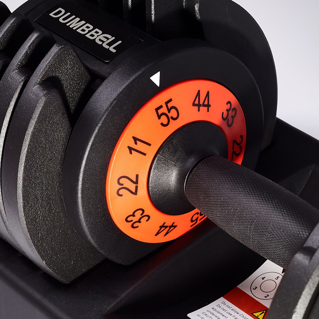 55 Lbs Pair Adjustable Dumbbell Set With Quick-Change Weight System&Tray-Heavy-Duty Home Gym Equipment For Men & Women, Full-Body Workout (Upper/Lower/Total Body)-Compatible With Adapter (Sold Separately) - Black Dumbbells, 1PC Can Be Sold Separately