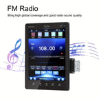 Merry Christmas Single Din Car Stereo with 9.5 Inch Vertical Detachable Touch Screen Car Radio with FM Radio Mirror Link TF/USB/AUX Input and Backup Camera