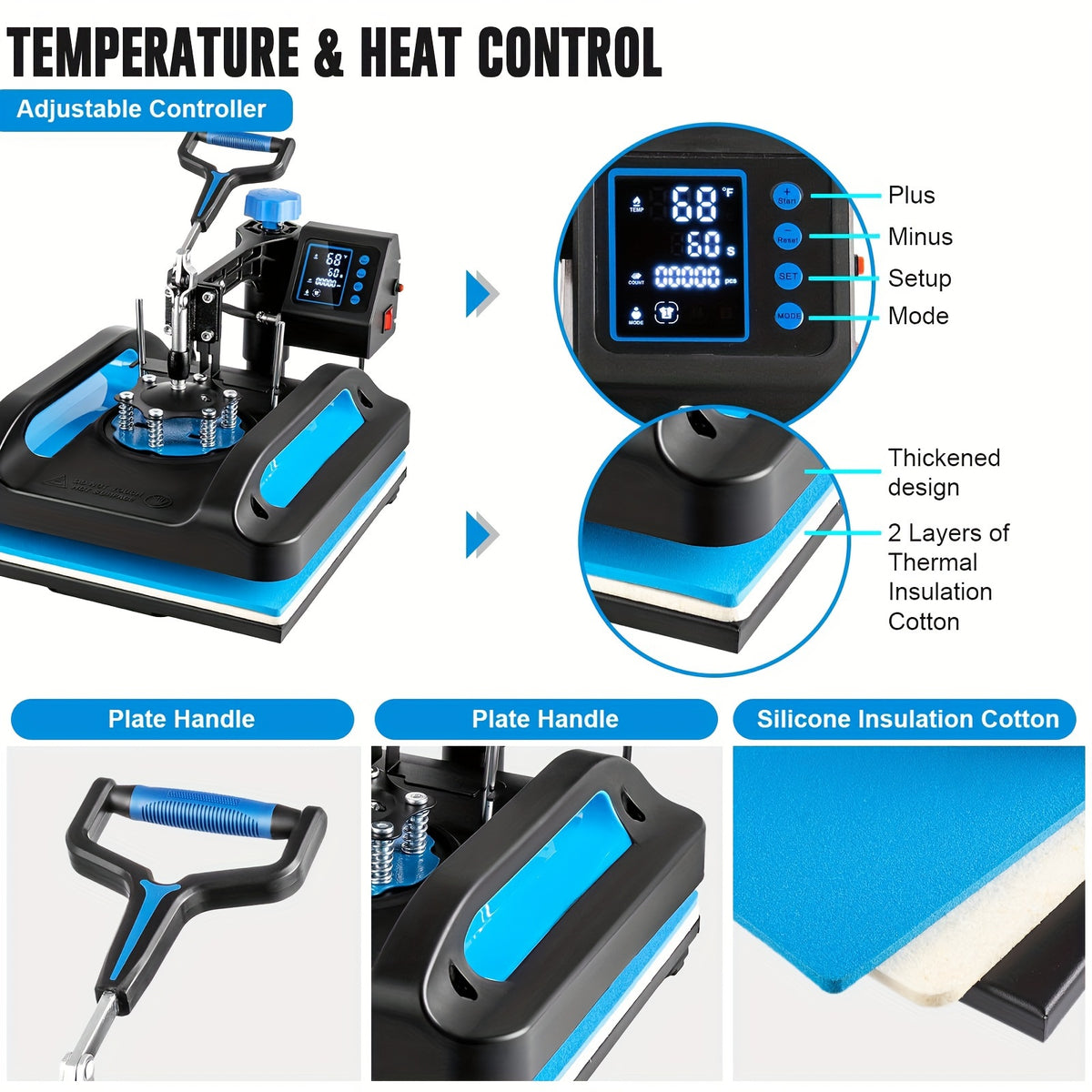 Hot Press Machine, 8-In-1 Hot Press Machine, 15 X 15 Inch Sublimation T-Shirt Press, 360-Degree Swing Hot Transfer Machine Multifunctional Combination for T-Shirts, Cups, And Hats