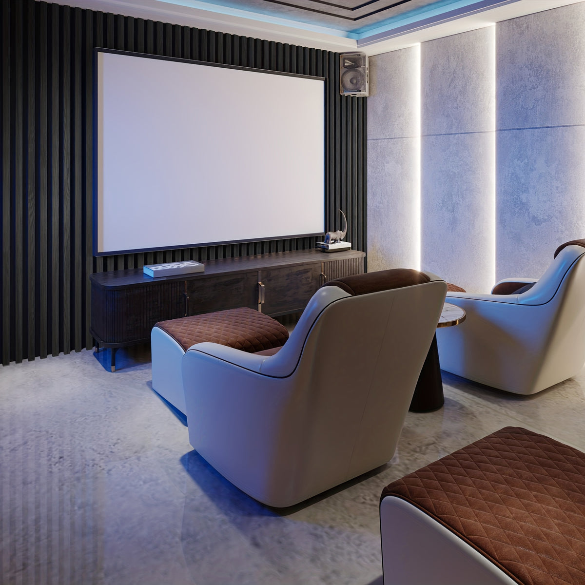 4-Sheet 93" X 12" Textured Wood-Look 3D Wall And Ceiling Tiles Noise Insulating MDF Grille Design, 31 Sq.Ft Coverage with Screws X56