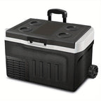 [Portable for Camping] Upgraded 33 QT Portable Compressor Car Fridge Freezer, 15Min Cool to -4°F, ECO Energy-Save & MAX Fast-Cool Modes, AC/DC 2 Charging, 3-Level Battery Guard, LED Screen & Cup Holders, Portable for Camping RV Home
