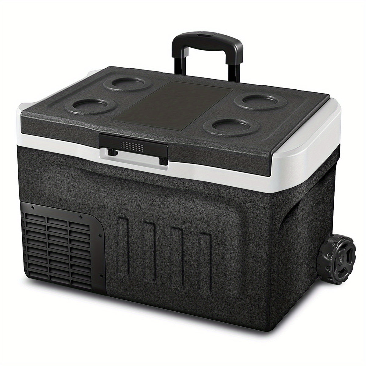 [Portable for Camping] Upgraded 33 QT Portable Compressor Car Fridge Freezer, 15Min Cool to -4°F, ECO Energy-Save & MAX Fast-Cool Modes, AC/DC 2 Charging, 3-Level Battery Guard, LED Screen & Cup Holders, Portable for Camping RV Home