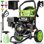 MAX 4400PSI 4GPM 209CC Commercial Gas Pressure Washer, 7.0 HP Professional Gas Power Washer with 5 Nozzles 25ft Hose 16.91oz Foam Bottle for Car Fence Driveway Yard (EPA/CARB/ETL Compliant)