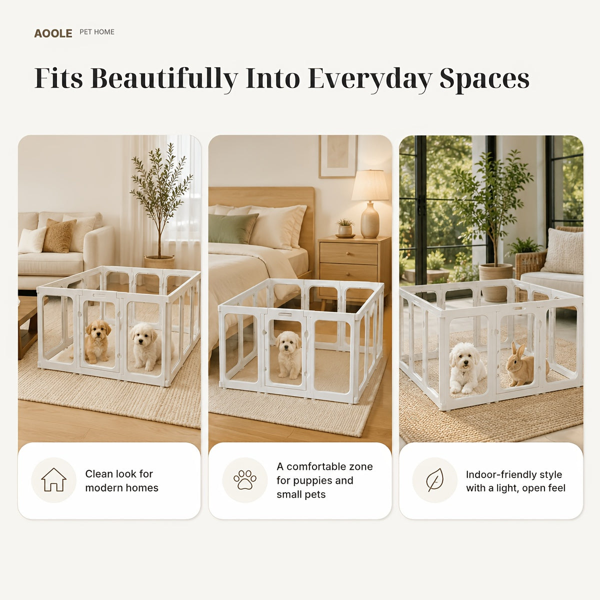 [Acrylic Pet Playpen] Clear Acrylic Dog Playpen With Door, For Puppy Cat Rabbit Transparent Pet Pen, Indoor Dog Playpen, Dog Fence, Easy Assembly And Cleaning Dog Pen For Small To Medium Dogs