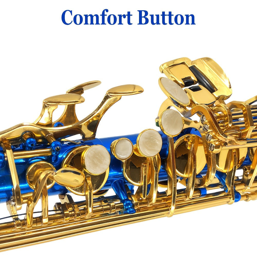 WUQIMUSC Alto And Soprano Saxophone | E-Flat Alto/B-Flat Soprano Available | Multiple Colors And Golden Lacquer End | Handcrafted | Full Kit with Case And Mouthpiece | Ideal Easter Gift for Friends, Him And Her Wind Instruments