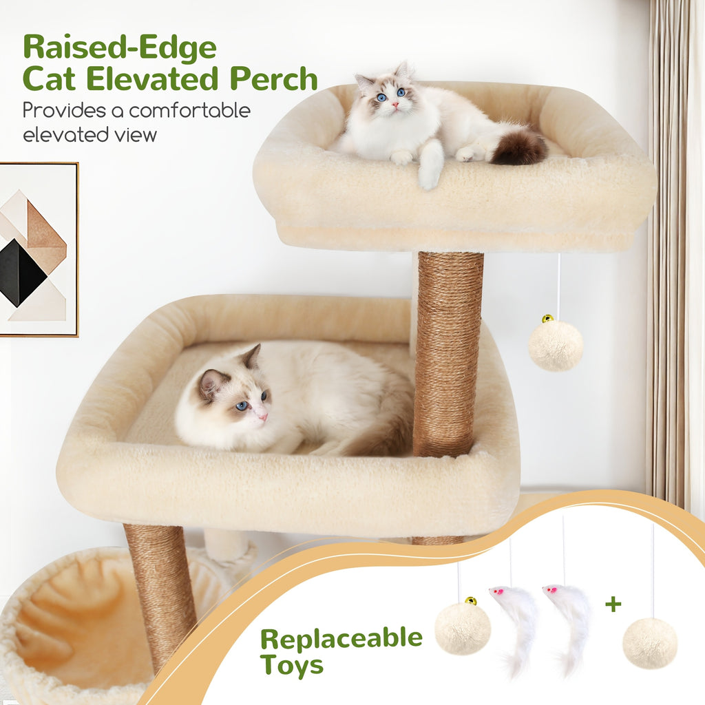 A Robust 85-Inch Cat Tree Designed for Larger Felines, Featuring a Spacious Condo, Sisal Scratching Post, Ramp, And Perch, Suitable for Cats Over 20 Lbs. Ideal for Homes with Multiple Cats, Including Maine Coons