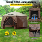 VEVOR Pop-Up Screen Gazebo Tent in 10 ft or 12 ft Sizes for Camping, Picnics and Backyard Gatherings