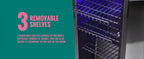 WANAI Beverage Refrigerator 125 Can Mini Fridge Cooler Black Mini Fridge Glass Door for Soda Juice Small Drink Cooler Machine Clear Front Removable for Home Office Bar Freestanding