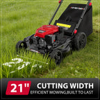Self Propelled Gas Lawn Mower 21In. 170Cc, Gas Engine 3-In-1 Mulch, Bag, Side Discharge, 6-Position Height Adjustment, Lawn Mower, Self Propelled Lawn Mower, Lawn Care Equipment, Yard Maintenance, Adjustable Height Mower, Versatile Discharge
